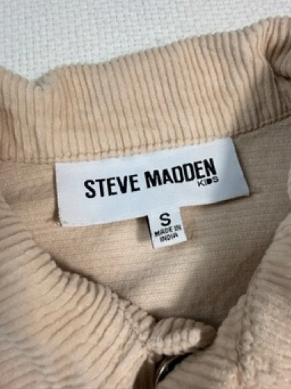 Steve Madden Kids Girls Studded Corduroy Jacket Size S Tan Distressed Western